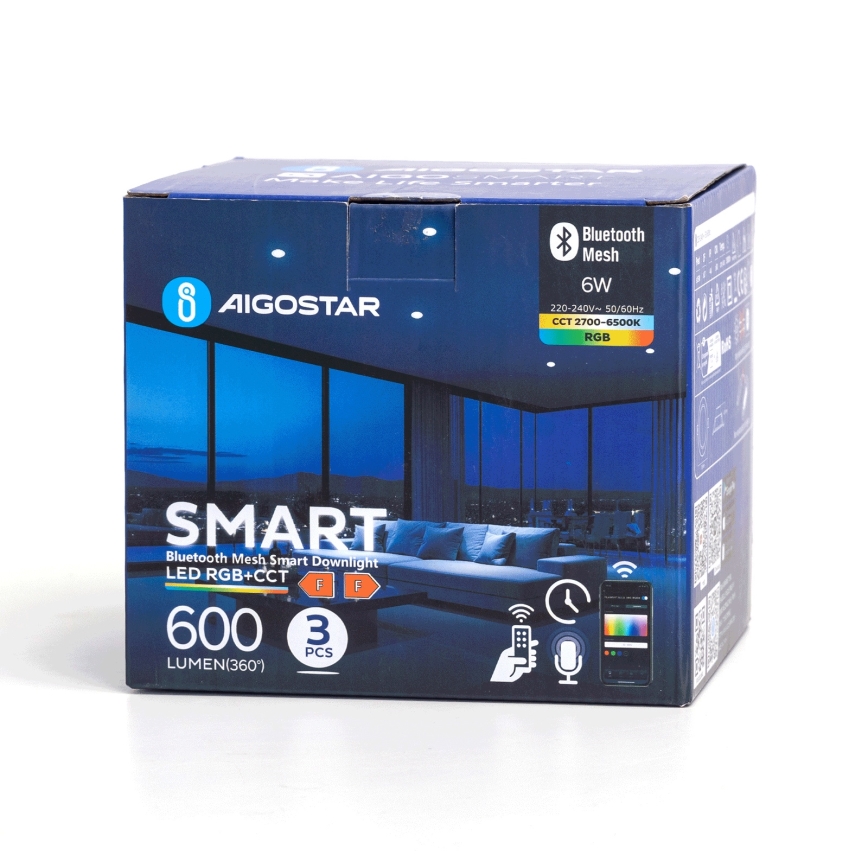 Aigostar - SET 3 x LED RGB Prigušiva ugradbena svjetiljka MESH LED/6W/230V 2700K-6500K pr.11,5cm