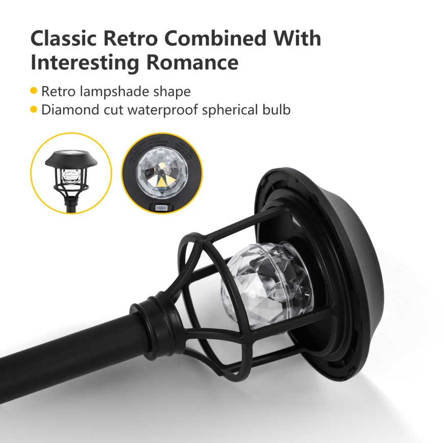 Aigostar - SET 4x LED RGB Solarna lampa LED/0,2W/2V IP44