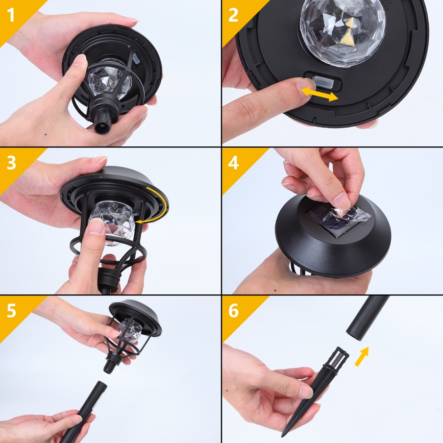 Aigostar - SET 4x LED RGB Solarna lampa LED/0,2W/2V IP44