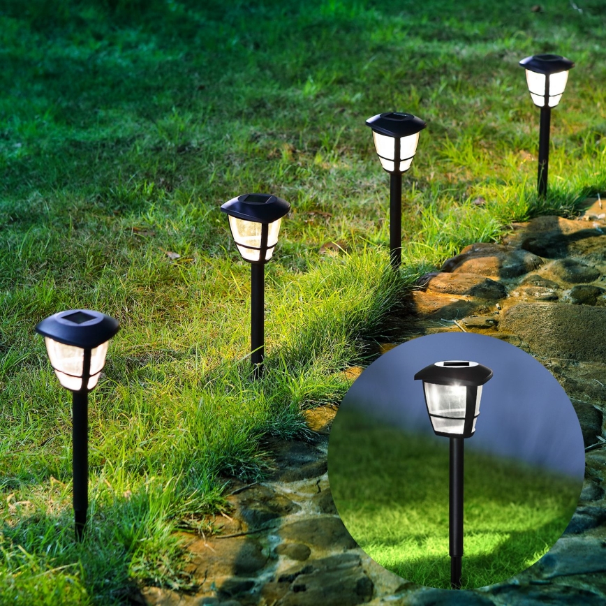 Aigostar - SET 12x LED solarna svjetiljka LED/0,06W/2V 33,8 cm 6500K 100 mAh IP44 crna