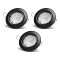 Aigostar - SET od 3 LED ugradnih stropnih svjetiljki 1xGU10/4,5W/230V 3000K, crne