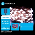 Aigostar - Solarni LED niz 100x LED / 8 funkcija, 12 m, IP65, 800 mAh, hladno bijela