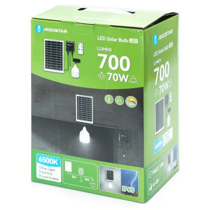 Aigostar - LED solarni luster LED/70W/12V 6000 mAh 6500K IP65 Ø 12 cm + daljinski upravljač