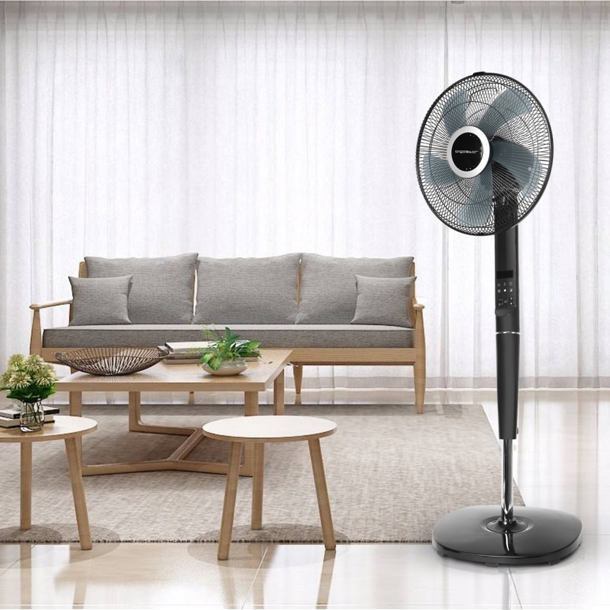 Aigostar - Stajaći ventilator 55W/230V 40 cm crni + daljinski upravljač