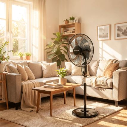Aigostar - Stajaći ventilator 60W/230V 130 cm crni + daljinski upravljač