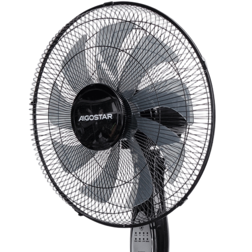 Aigostar - Stajaći ventilator 60W/230V 130 cm crni + daljinski upravljač