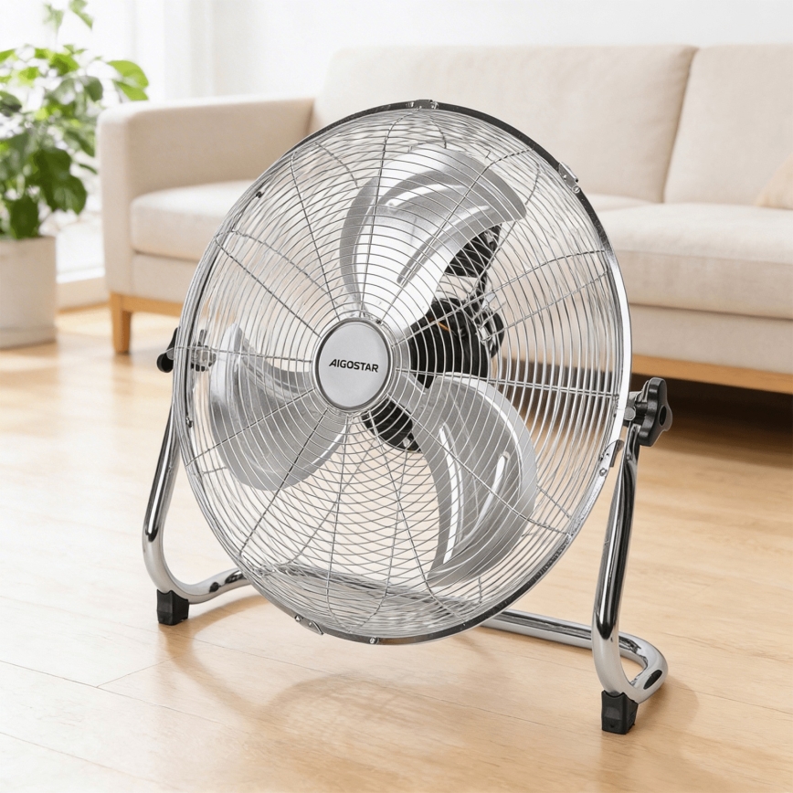 Aigostar - Stojeći ventilator 100W/230V, Ø 54 cm, sjajni krom
