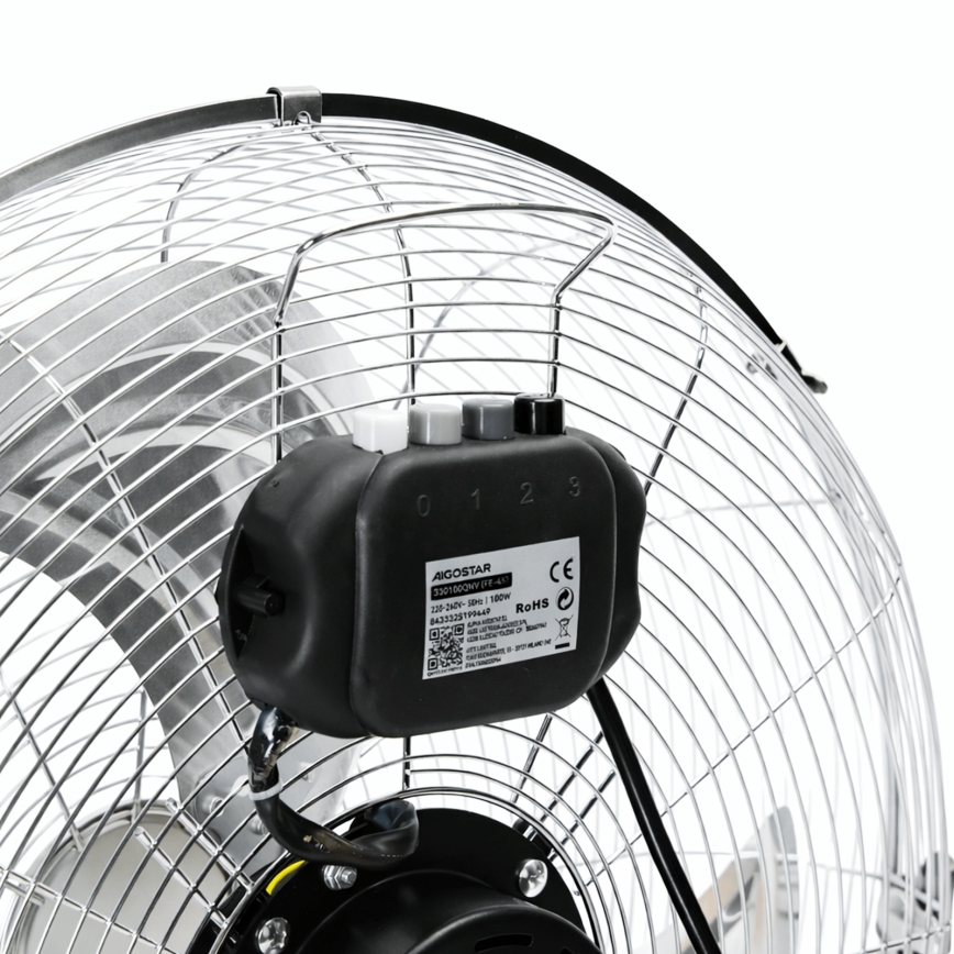 Aigostar - Stojeći ventilator 100W/230V, Ø 54 cm, sjajni krom