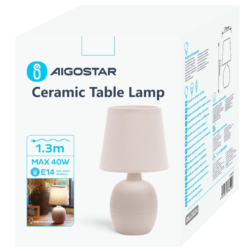 Aigostar - Stolna lampa 1xE14/40W/230V bež