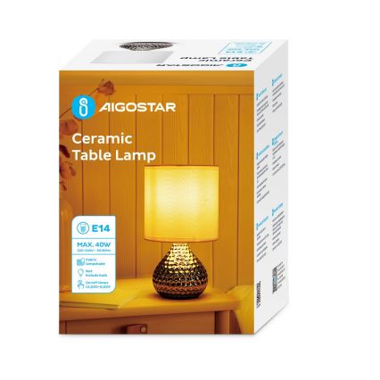Aigostar - Stolna lampa 1xE14/40W/230V sjajni krom