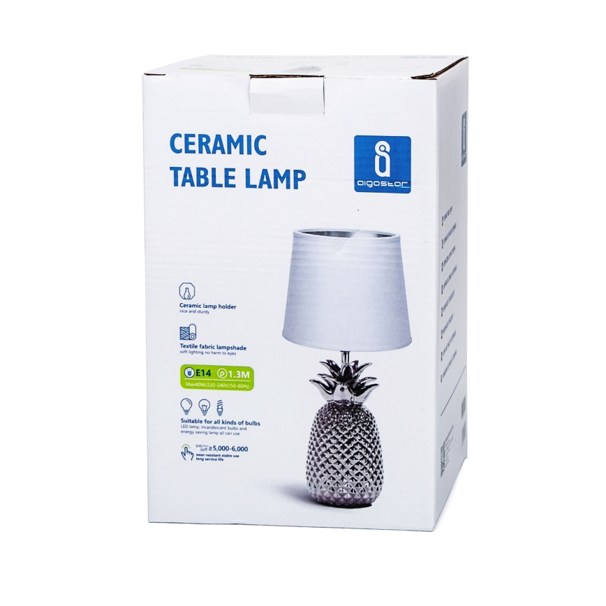 Aigostar - Stolna lampa 1xE14/40W/230V sjajni krom