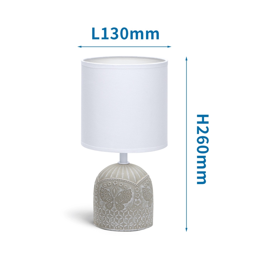 Aigostar - Stolna lampa 1xE14/40W/230V siva/bijela