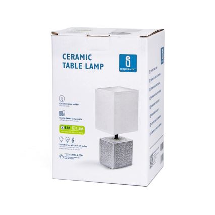 Aigostar - Stolna lampa 1xE14/40W/230V siva/bijela