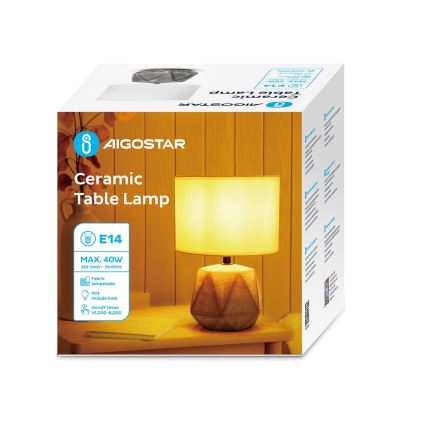 Aigostar - Stolna lampa 1xE14/40W/230V siva