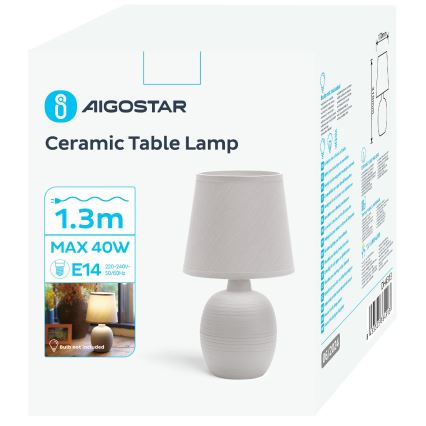 Aigostar - Stolna lampa 1xE14/40W/230V siva