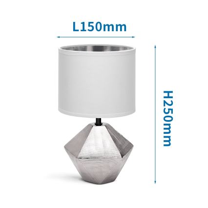 Aigostar - Stolna lampa 1xE14/40W/230V srebrna/bijela