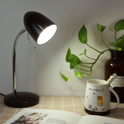 Aigostar - Stolna lampa 1xE27/36W/230V crna/sjajni krom