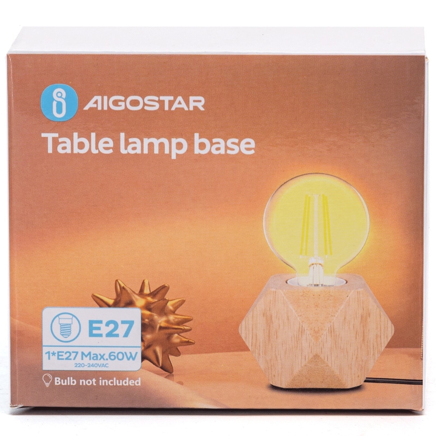 Aigostar - Stolna lampa 1xE27/60W/230V bež