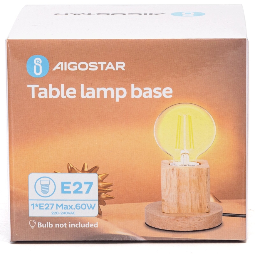 Aigostar - Stolna lampa 1xE27/60W/230V bež