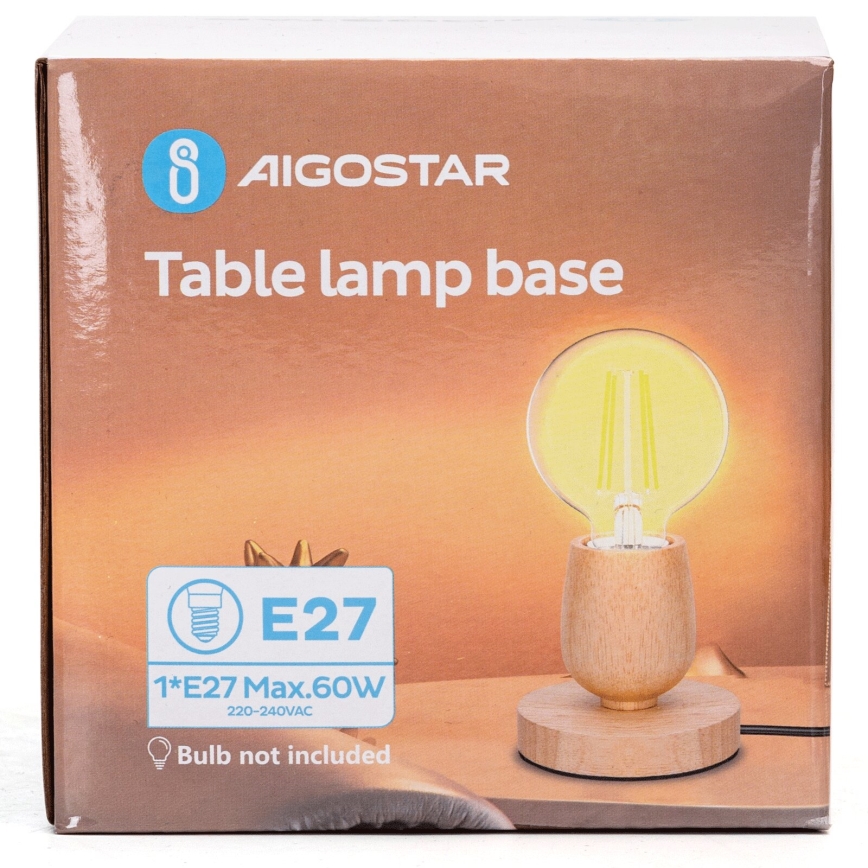 Aigostar - Stolna lampa 1xE27/60W/230V bež