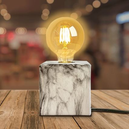 Aigostar - Stolna lampa 1xE27/60W/230V bijela/siva