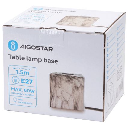 Aigostar - Stolna lampa 1xE27/60W/230V bijela/siva