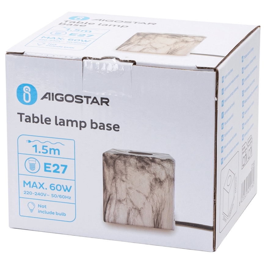 Aigostar - Stolna lampa 1xE27/60W/230V bijela/siva