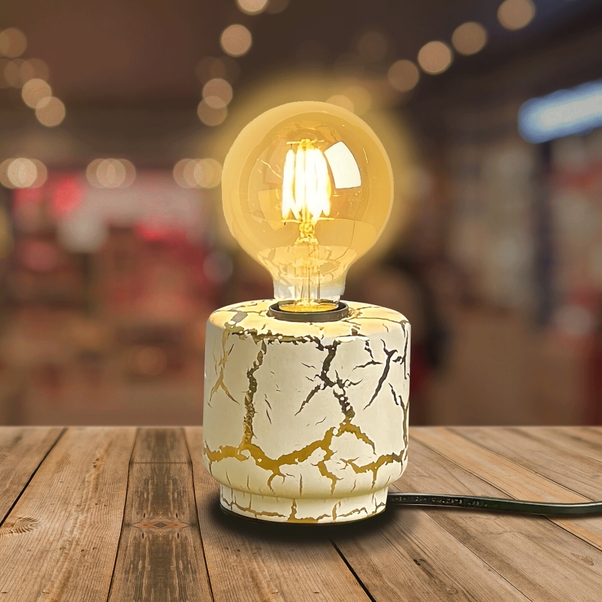 Aigostar - Stolna lampa 1xE27/60W/230V bijela/zlatna