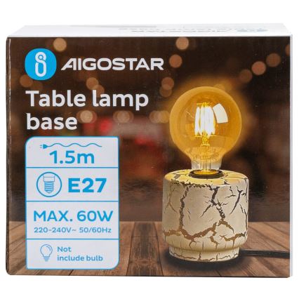 Aigostar - Stolna lampa 1xE27/60W/230V bijela/zlatna