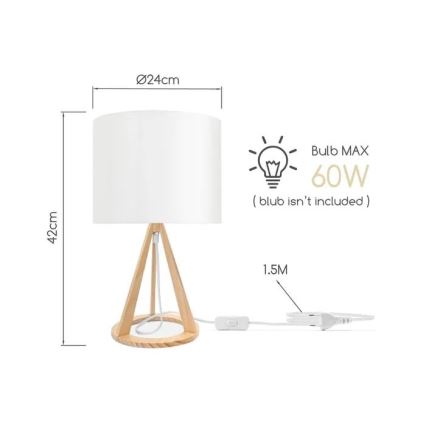 Aigostar - Stolna lampa 1xE27/60W/230V bor