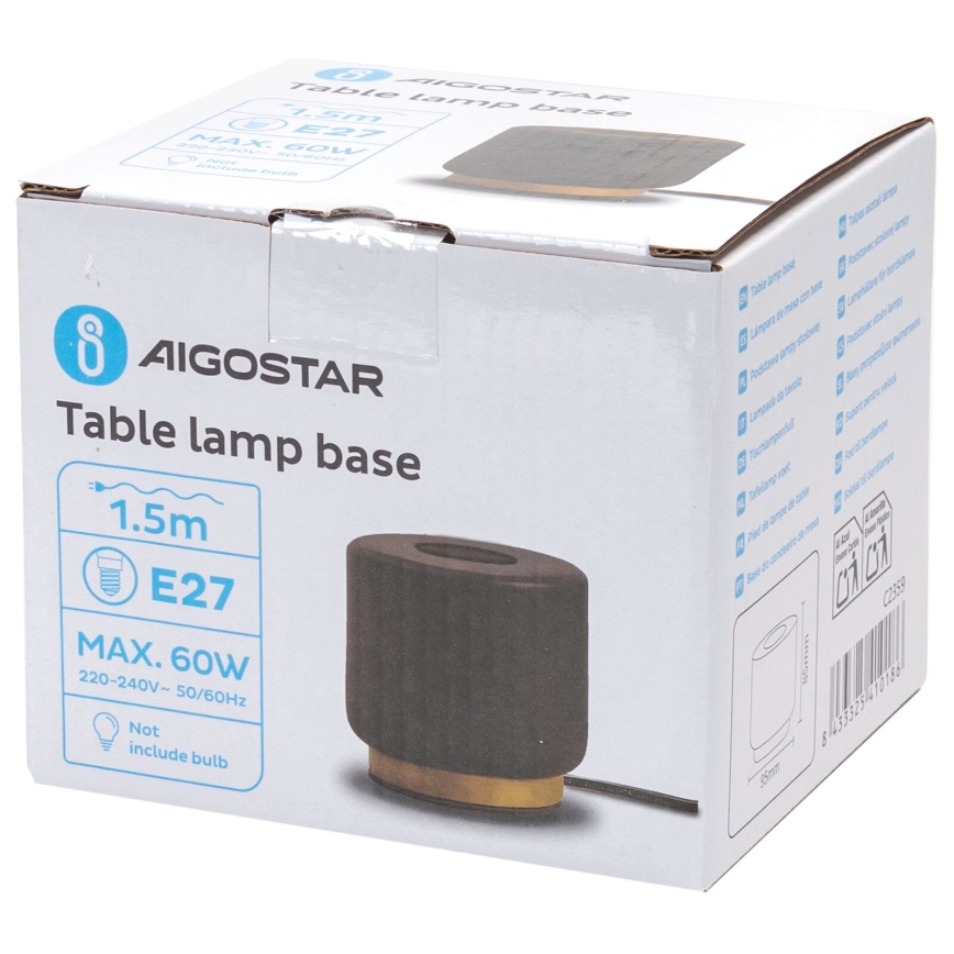 Aigostar - Stolna lampa 1xE27/60W/230V crna