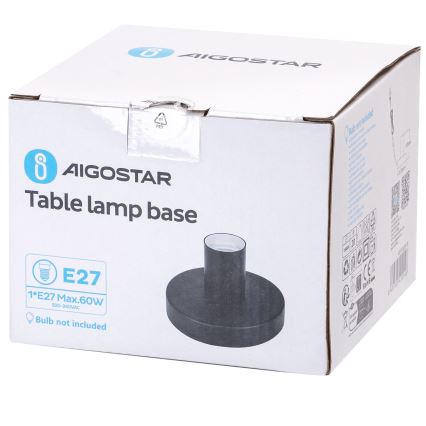 Aigostar - Stolna lampa 1xE27/60W/230V crna