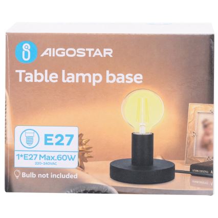 Aigostar - Stolna lampa 1xE27/60W/230V crna