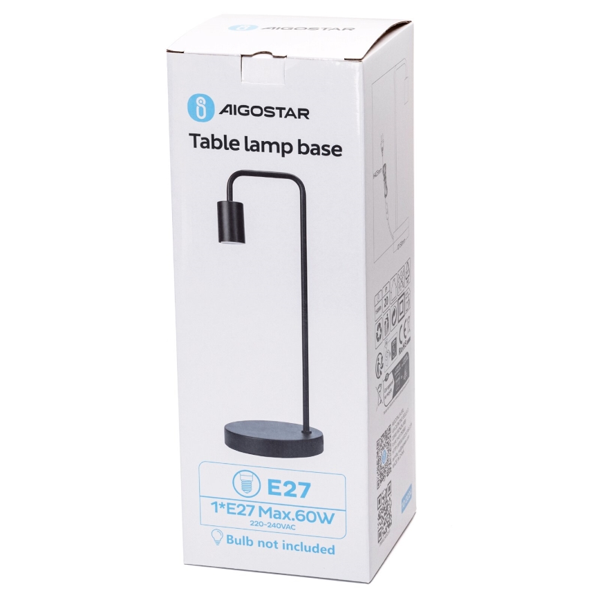 Aigostar - Stolna lampa 1xE27/60W/230V crna