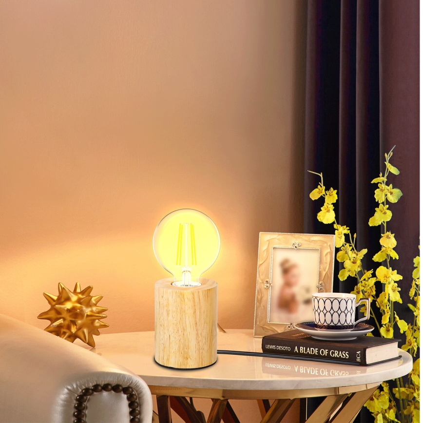 Aigostar - Stolna lampa 1xE27/60W/230V kaučukovac