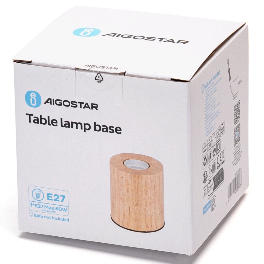 Aigostar - Stolna lampa 1xE27/60W/230V kaučukovac