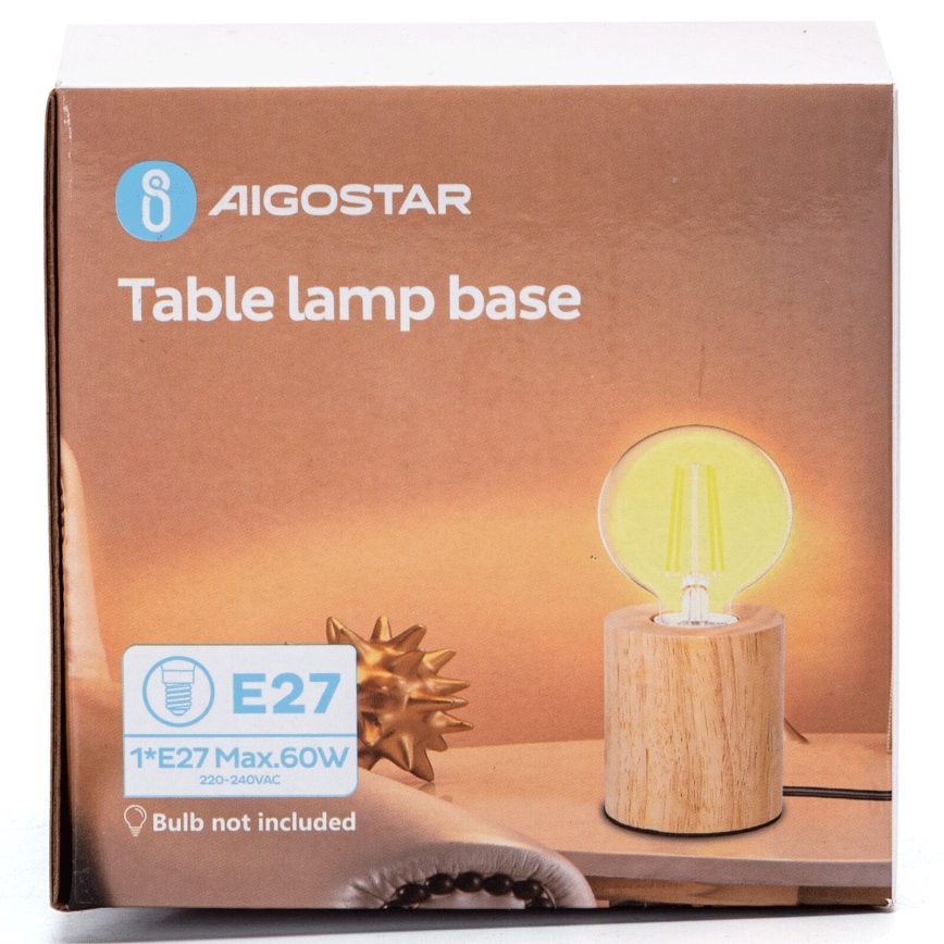 Aigostar - Stolna lampa 1xE27/60W/230V kaučukovac