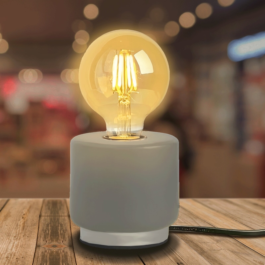 Aigostar - Stolna lampa 1xE27/60W/230V siva