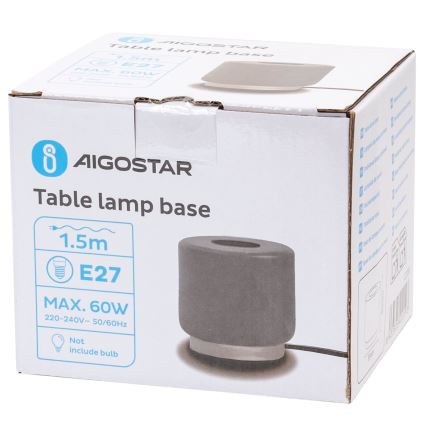 Aigostar - Stolna lampa 1xE27/60W/230V siva