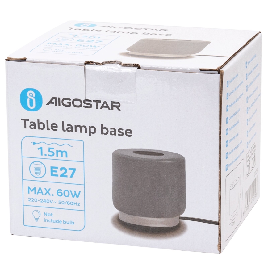 Aigostar - Stolna lampa 1xE27/60W/230V siva