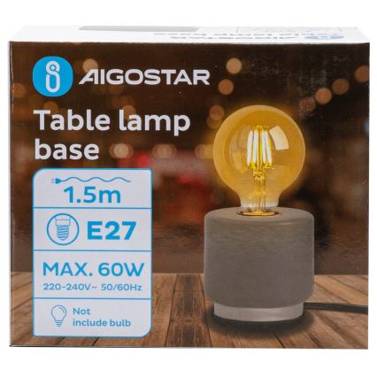 Aigostar - Stolna lampa 1xE27/60W/230V siva