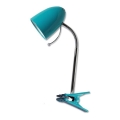 Aigostar - Stolna lampa s kopčom 1xE27/11W/230V plava/sjajni krom