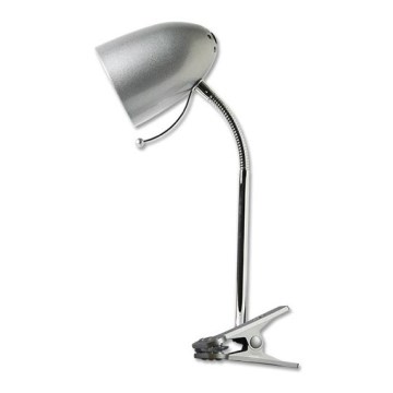Aigostar - Stolna lampa s kopčom 1xE27/11W/230V srebrna/sjajni krom