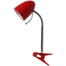 Aigostar - Stolna lampa s kvačicom 1xE27/11W/230V crvena/krom
