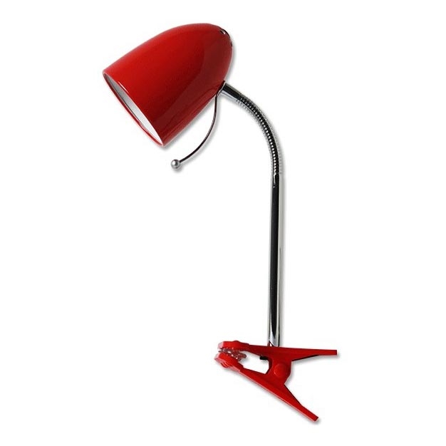 Aigostar - Stolna lampa s kvačicom 1xE27/11W/230V crvena/sjajni krom