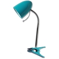 Aigostar -  Stolna lampa s kvačicom 1xE27/11W/230V plava/krom