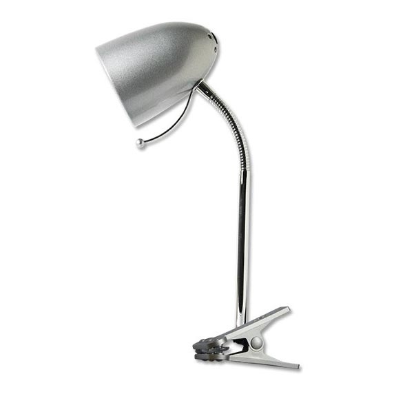 Aigostar -  Stolna lampa s kvačicom 1xE27/11W/230V srebrna/sjajni krom