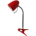 Aigostar - Stolna lampa s kvačicom 1xE27/36W/230V crvena/krom