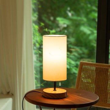 Aigostar - Stolna lampa s USB portom 1xE27/40W/230V bež