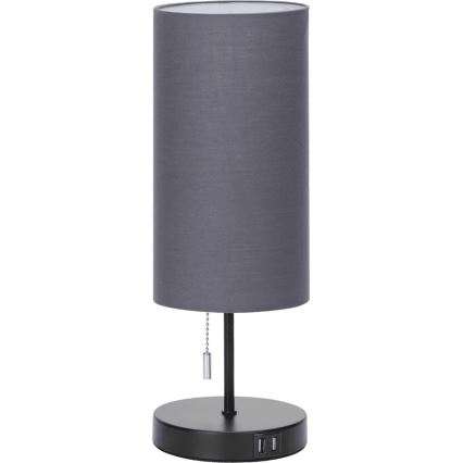 Aigostar - Stolna lampa s USB portom 1xE27/40W/230V crna